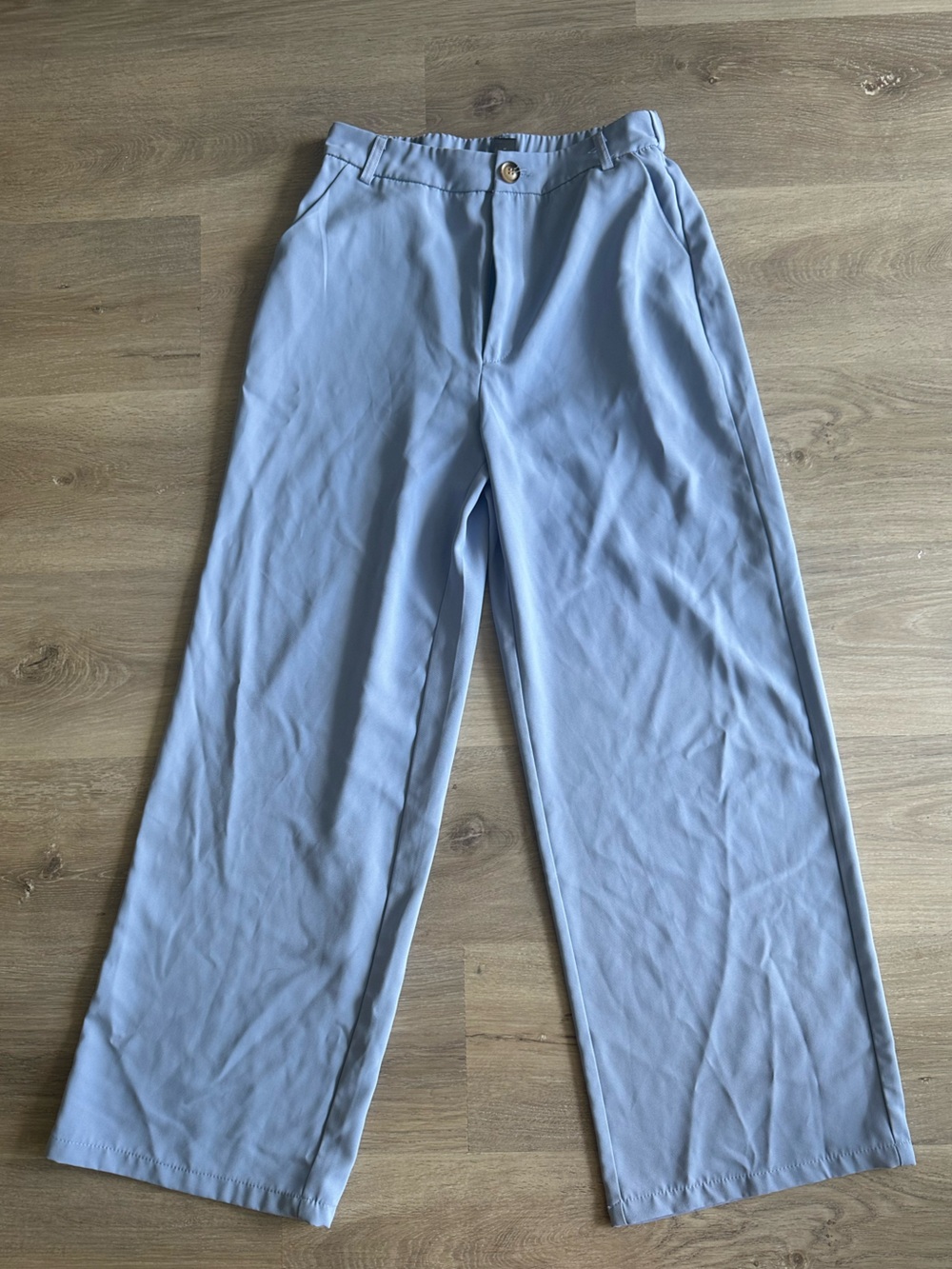 SHEIN Women's Wide Leg Pants in Light Blue
